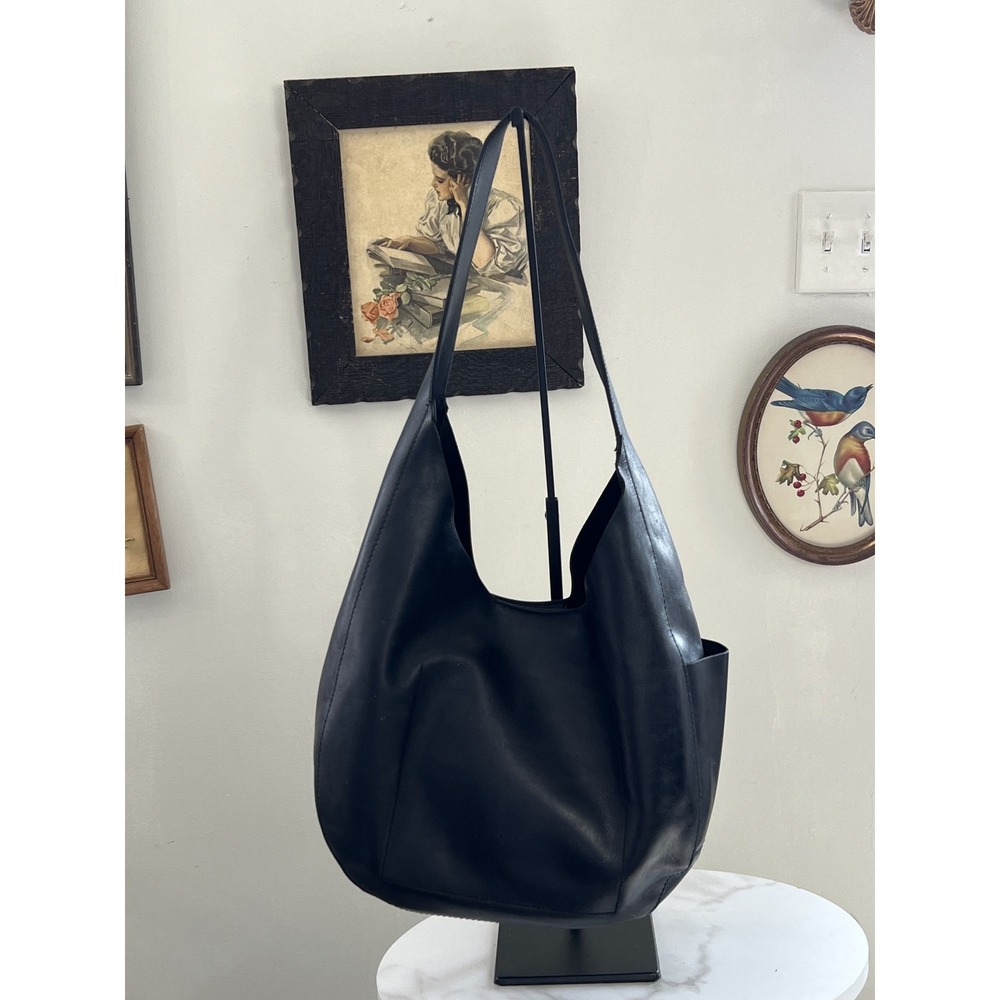 Madewell The Oversized Shopper Black Leather Shoulder Bag Tote Hobo